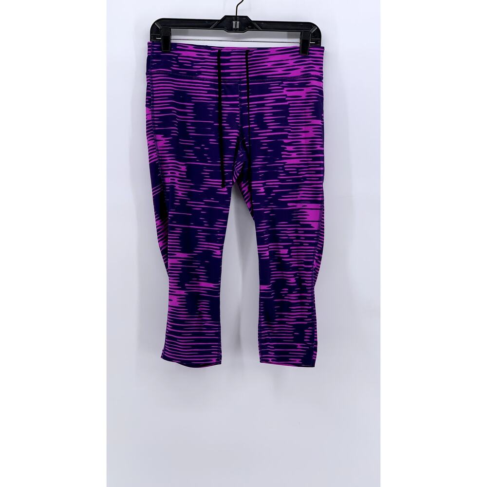 XERSION Women's Purple Printed Fitted Capri Leggings SZ M